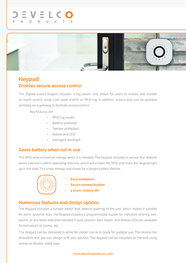 Keypad - Secure access control with the wireless keypad